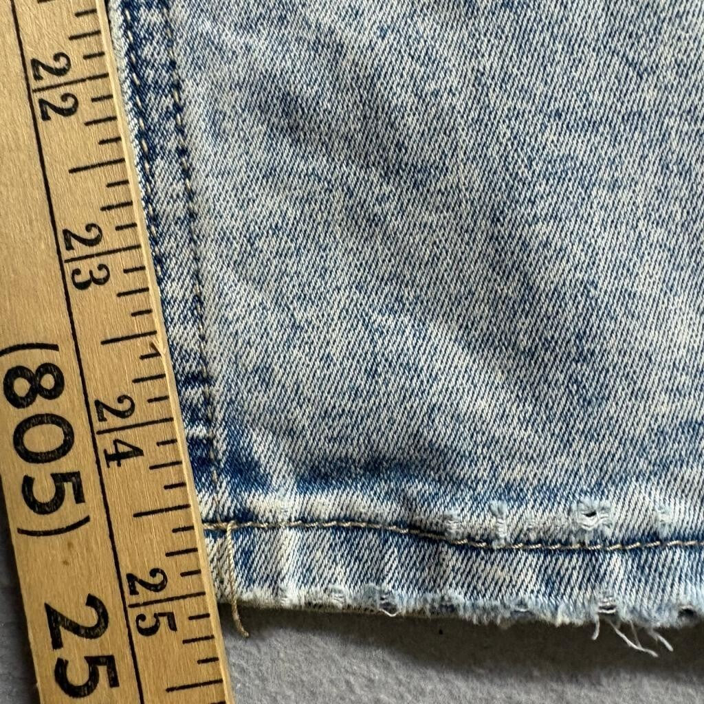 Simple Society Paperbag Waist Acid Wash Jeans Womens Size 3/26 Blue Denim