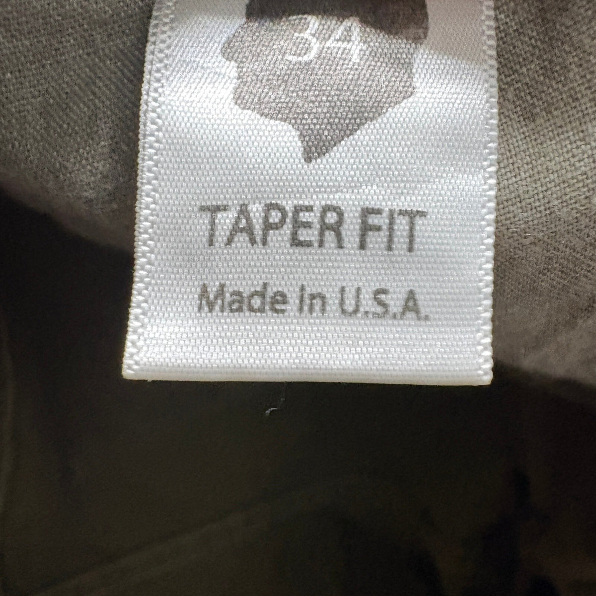Rustic Dime Mens 34 Olive Green Distressed Taper Fit Jeans Made in USA Stretch