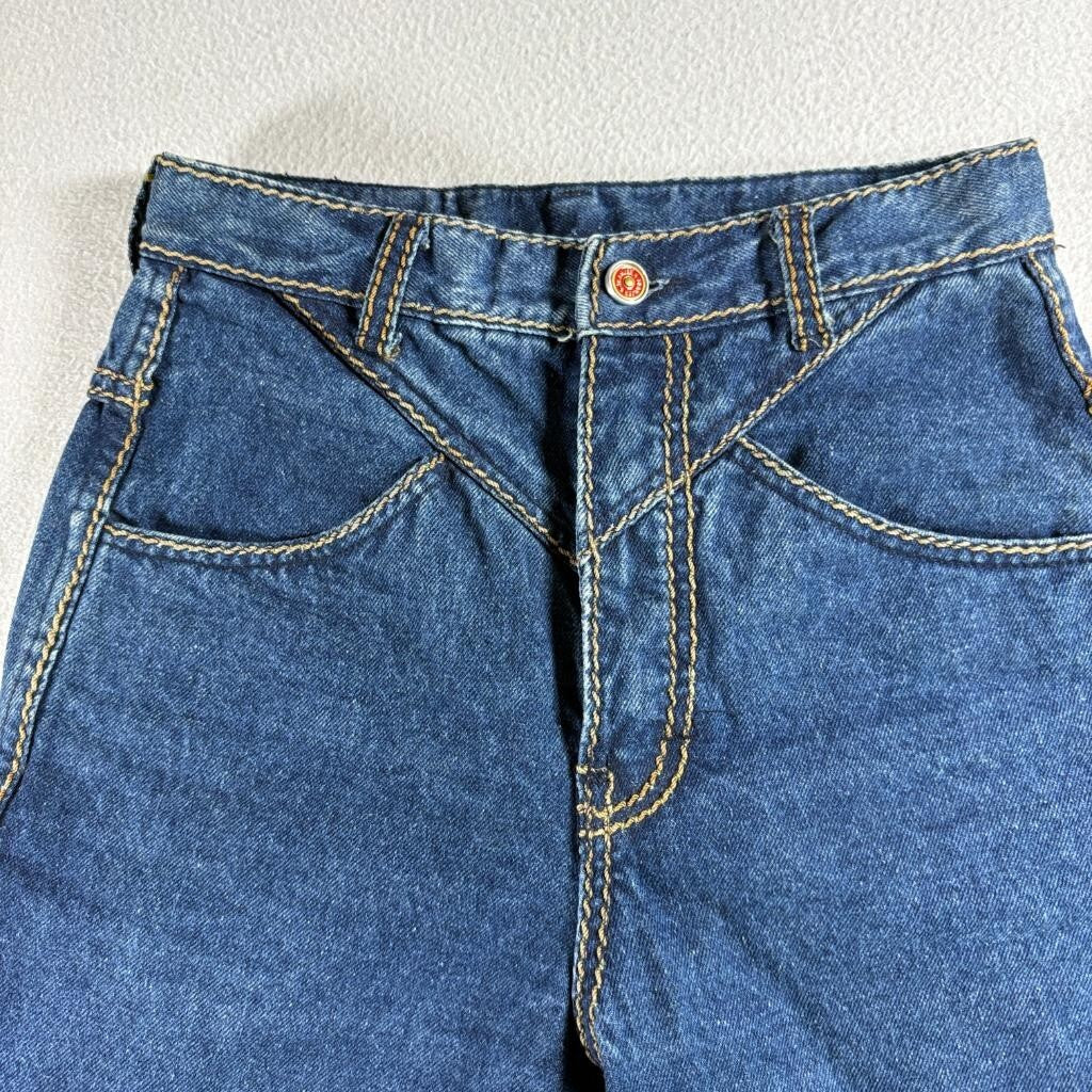 Vintage Jeanjer Jeans Womens 7/8 High Rise Western Yoke Tapered Leg Denim Blue