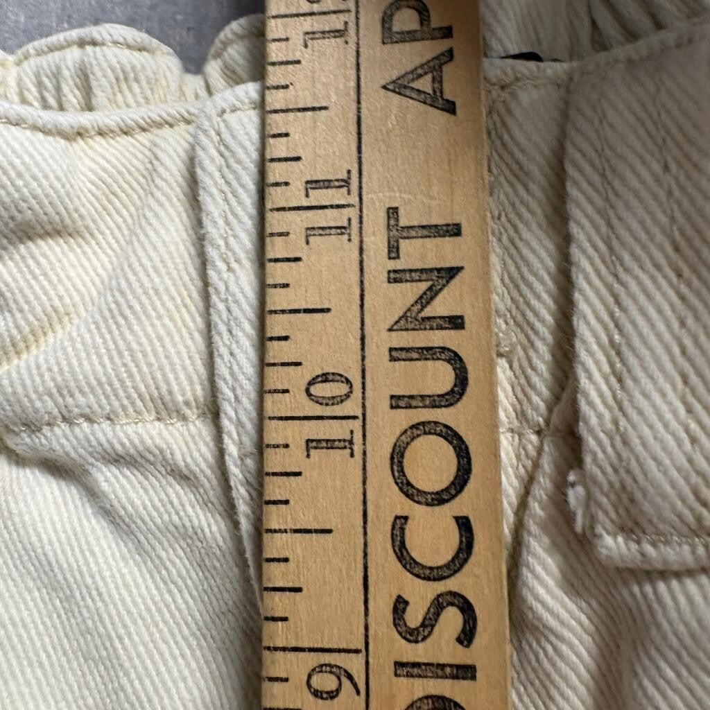 Simple Society Cargo Pants Womens 3/26 Ivory Cream Cotton High Rise Utility