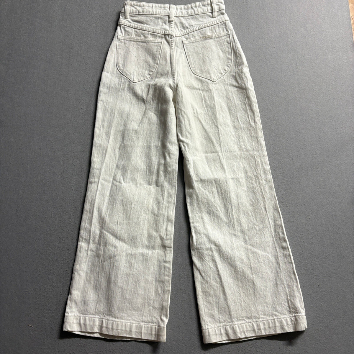 Rolla's Womens High Rise Wide Leg Sailor Jeans Size 25 Off White Cream Denim