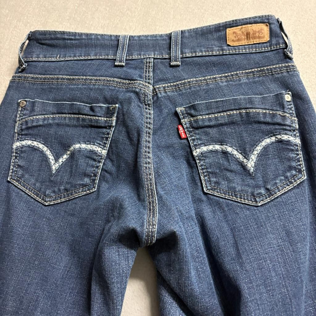 Levis 529 Curvy Skinny Leg Jeans Womens 6M W28 L32 Blue Denim Double Button