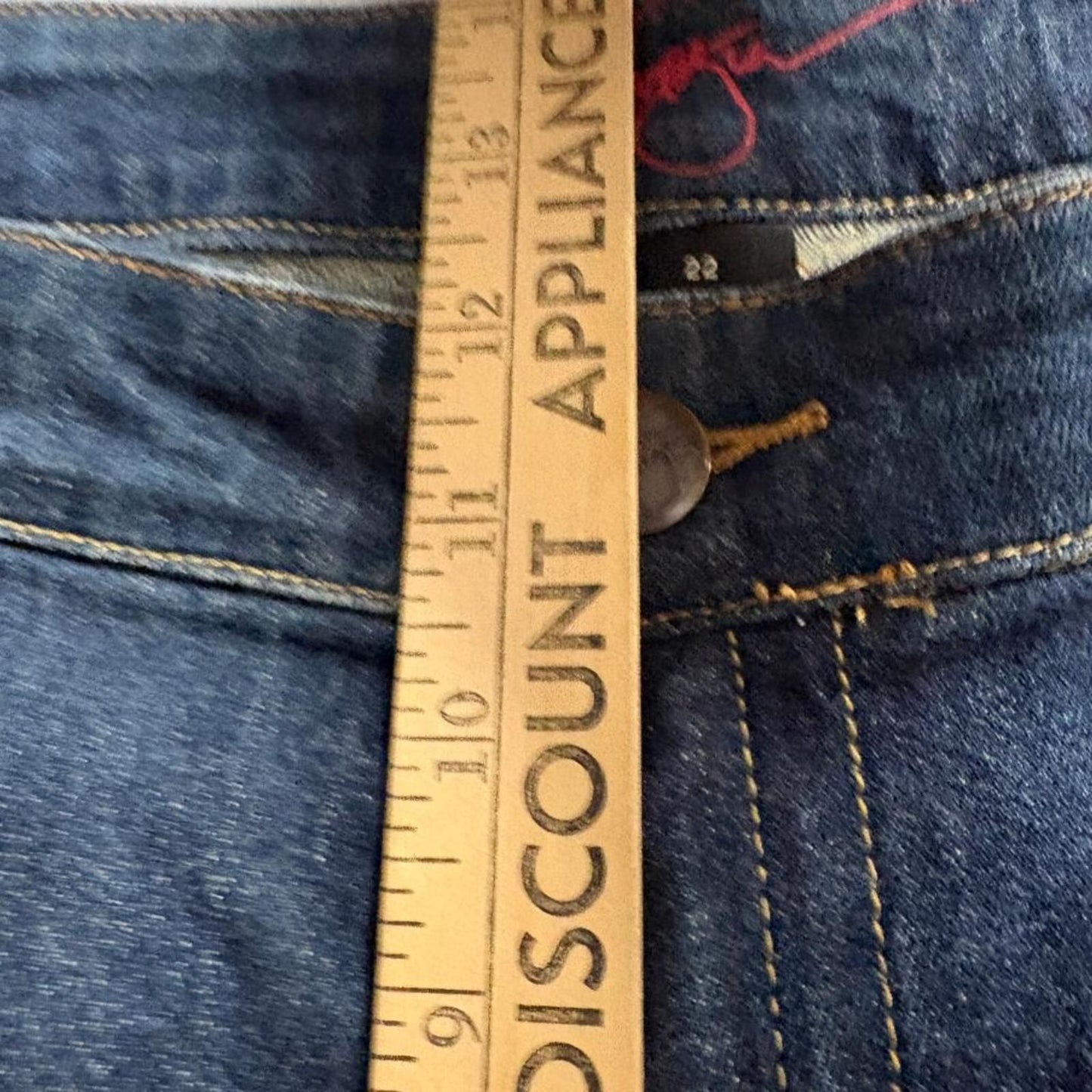 Venezia Jeans Womens Plus Size 22 Blue Denim Distressed Bootcut Flare Stretch