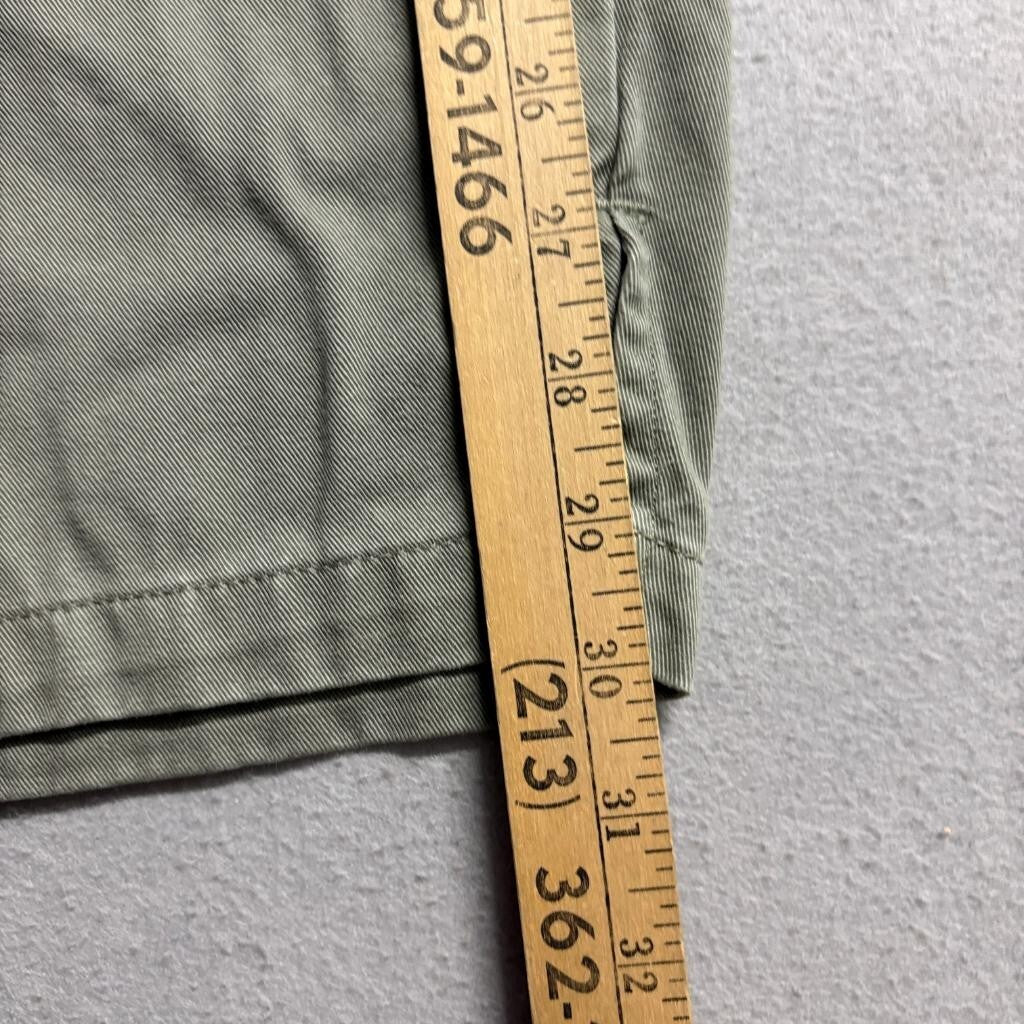 Cherokee Utility Crop Pants Womens Size 12 Green Cotton Cargo Capris Hook Loop