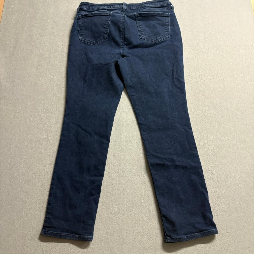 NYDJ Sheri Slim Jeans Womens 14 Dark Wash Blue Denim Lift Tuck Stretch