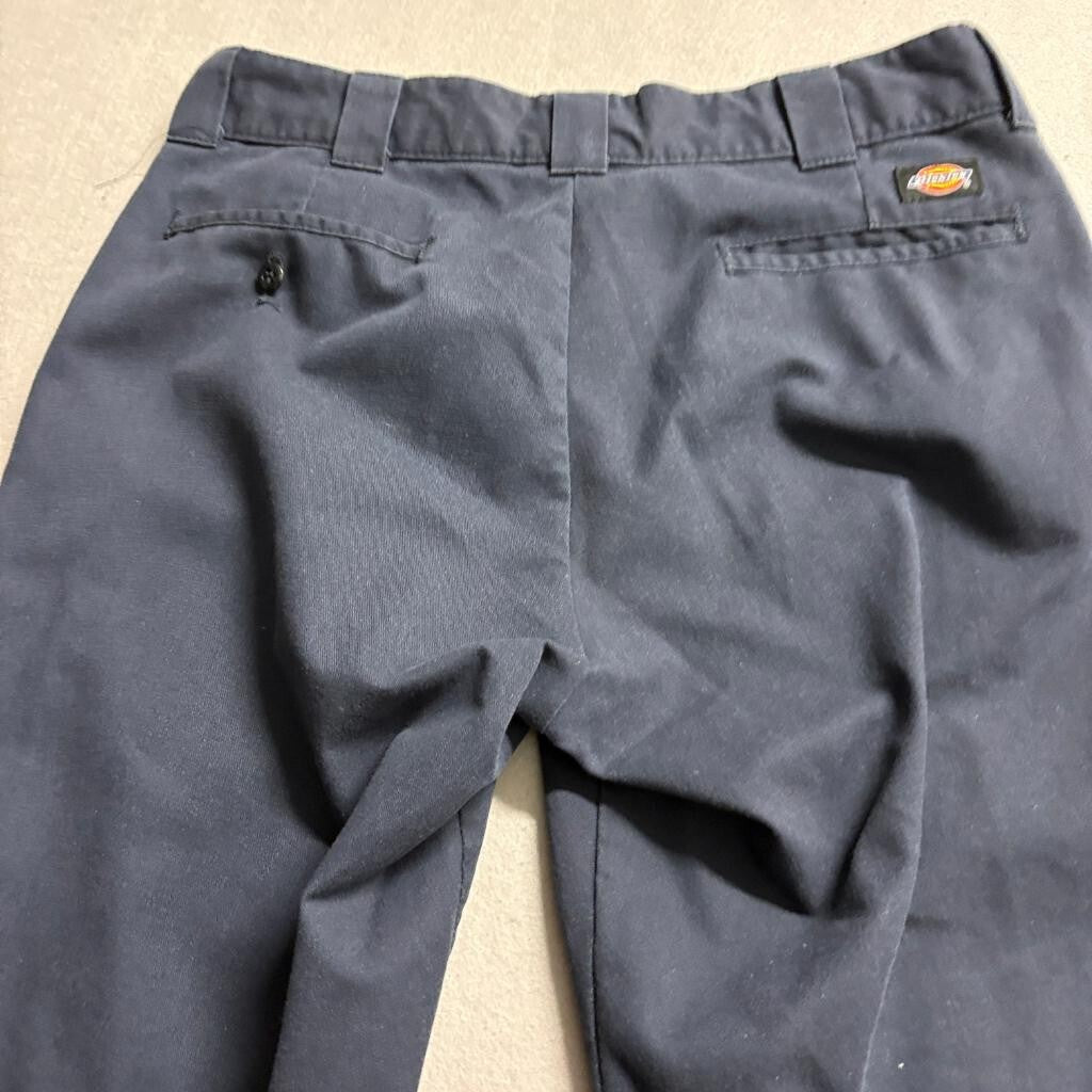 Dickies Flex Mens 34x32 Navy Blue Work Pants Flat Front Chino WP150DN