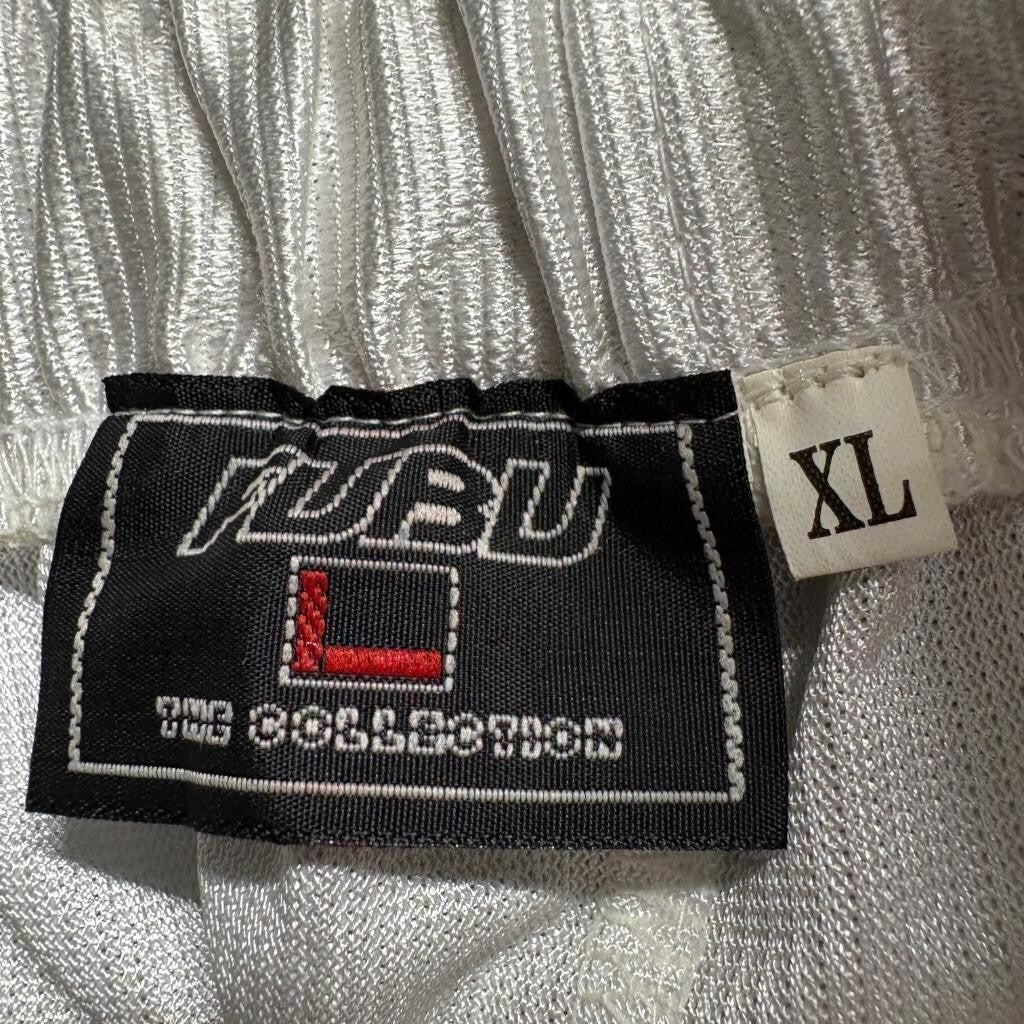 Vintage FUBU The Collection Baseball Jersey Shorts Hat 3 Piece Set Mens XL White