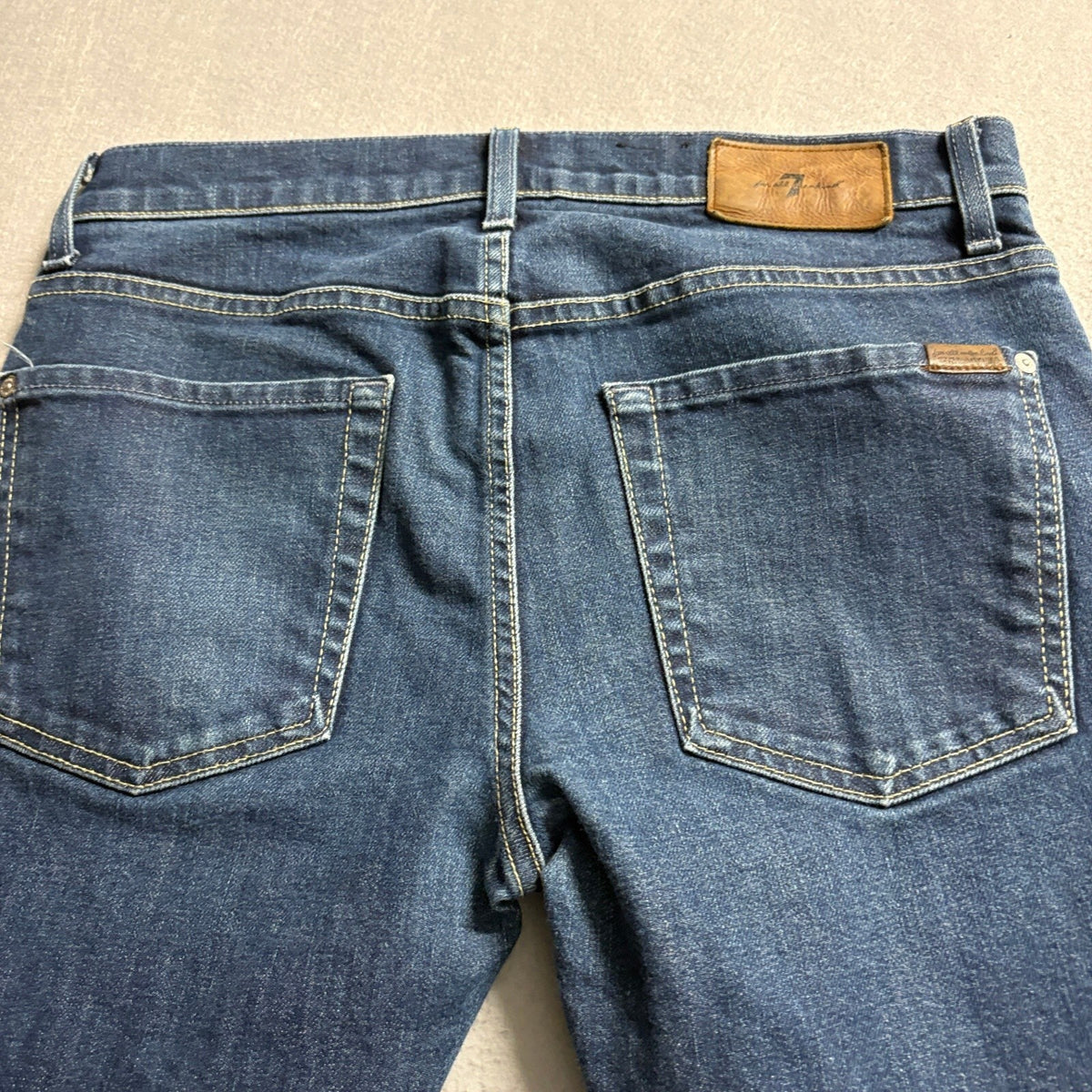 7 For All Mankind Paxtyn Skinny Jeans Mens Size 32x30 Dark Wash Blue Stretch USA