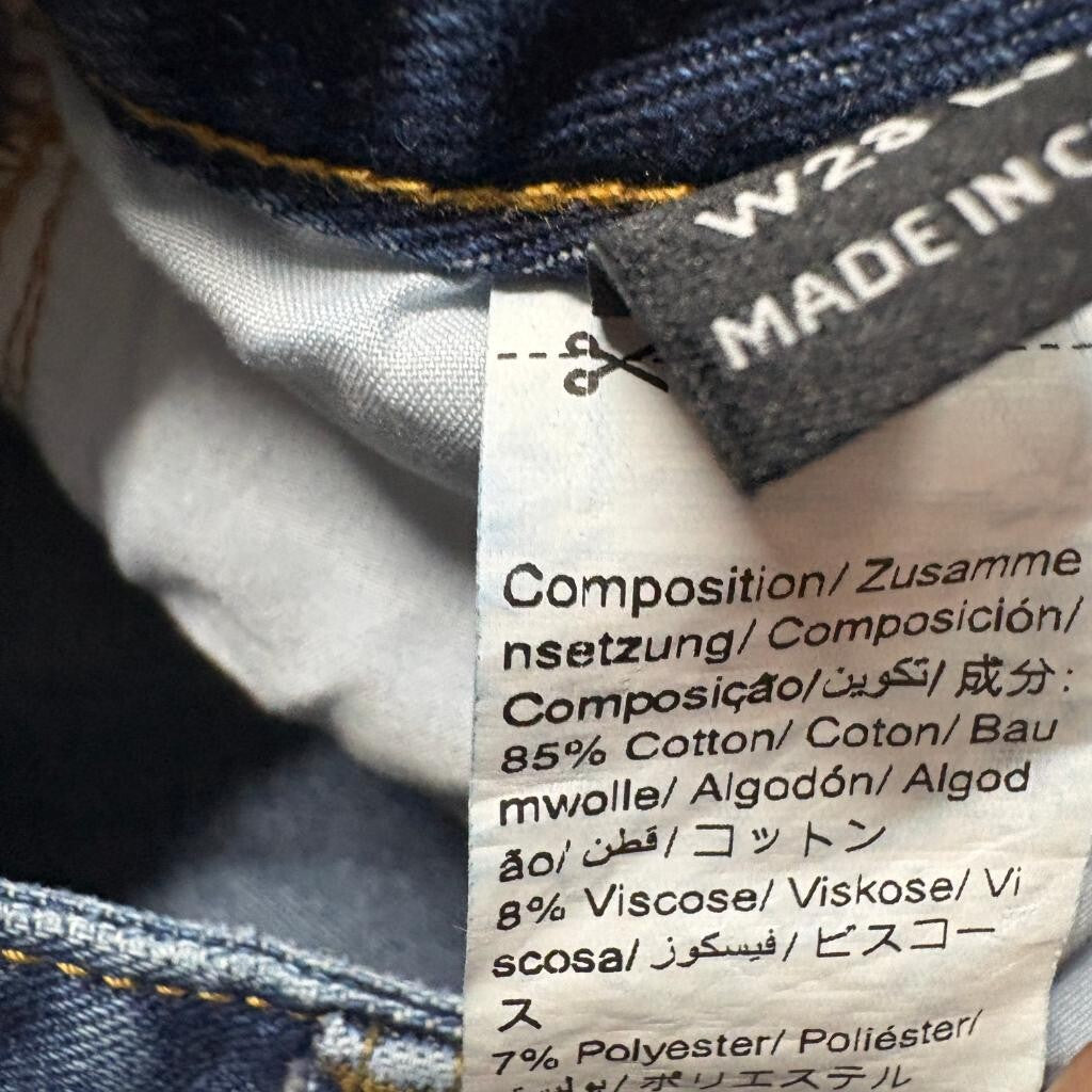 SHEIN Womens Cargo Jeans Size W28 L32 Blue Denim High Rise Wide Leg Utility