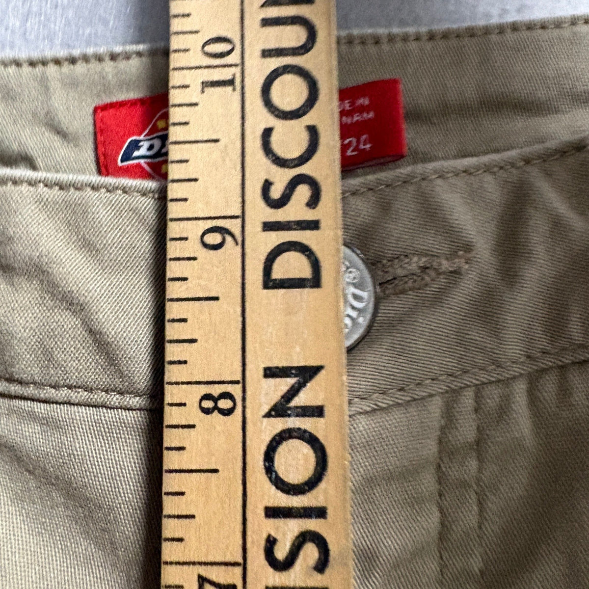 Dickies Girl Chino Pants Womens 0/24 Khaki Beige Stretch Slim Straight Workwear