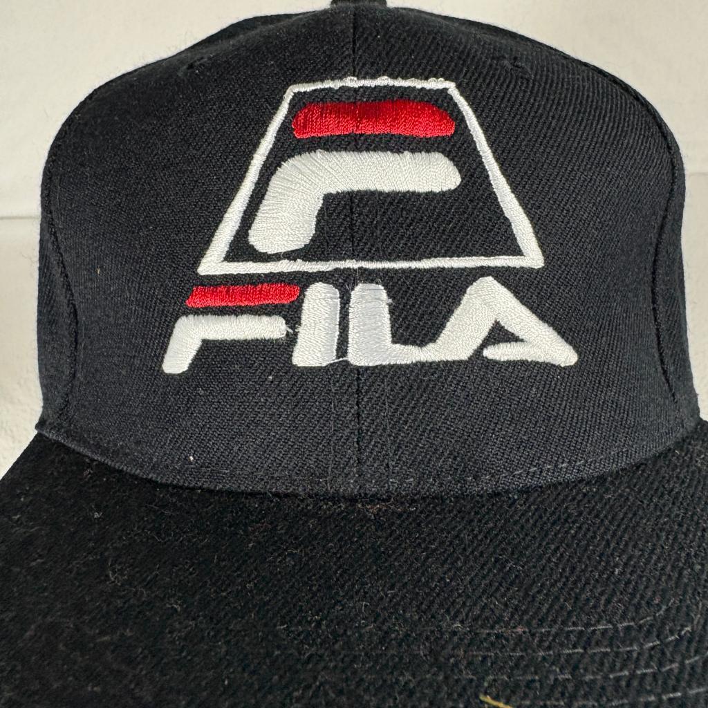 Vintage Fila Snapback Hat Cap Boy Gardena California Black Wool Blend Sri Lanka