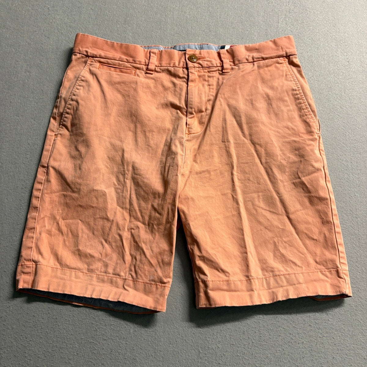 Tommy Hilfiger Mens Chino Shorts Size 32 Coral Peach Pink Flat Front Stretch