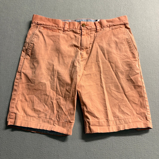Tommy Hilfiger Mens Chino Shorts Size 32 Coral Peach Pink Flat Front Stretch