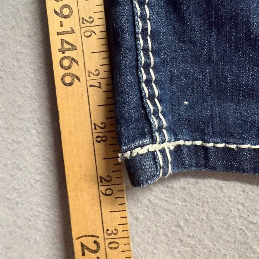 Cherokee Girls Bootcut Jeans Size 14 Dark Wash Thick Stitch Rhinestone Button