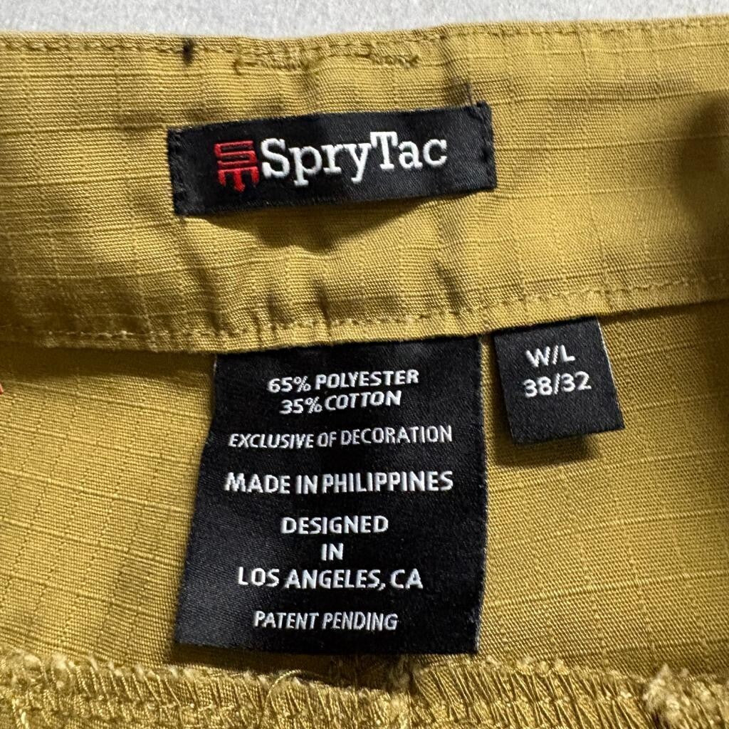 SpryTac Tactical Cargo Pants Mens 38x32 Coyote Brown Ripstop Combat Utility
