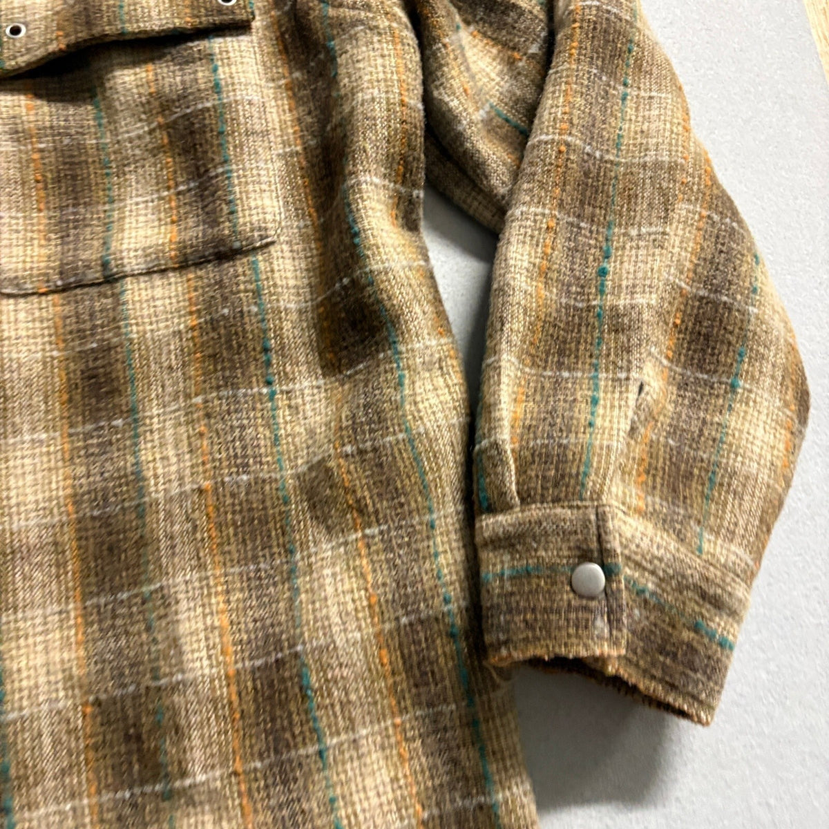 NovaMen Plaid Zip Up Shirt Jacket Mens XXL Brown Raw Hem Shacket
