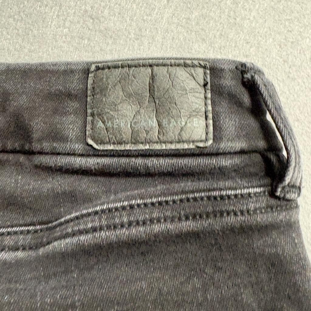 American Eagle Next Level Stretch Jeans Womens 0 Short Black Skinny Denim