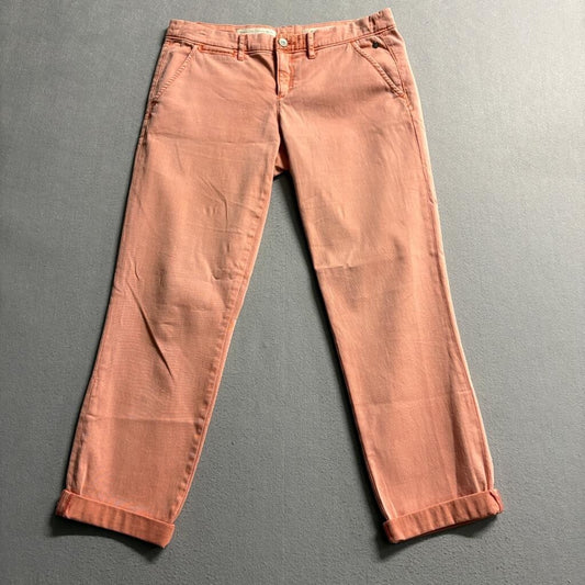 Pilcro and the Letterpress Hyphen Jeans Womens 28 Peach Coral Crop Stretch Denim