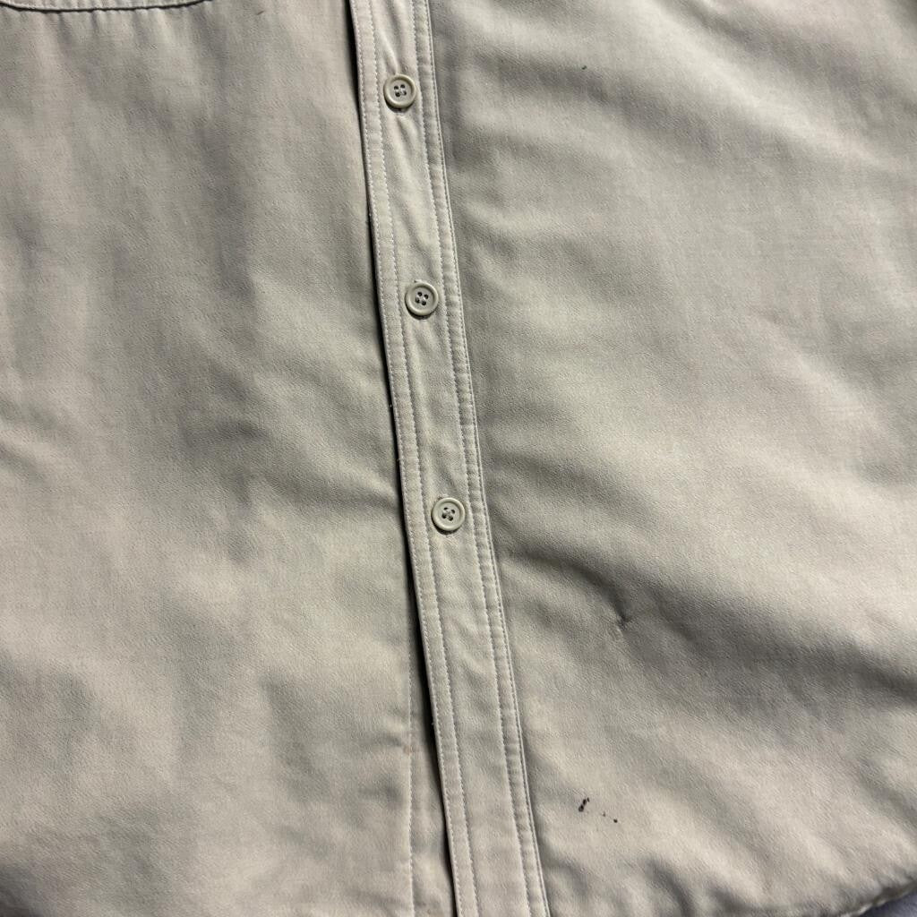 Knightsbridge Fleece Lined Shirt Jacket Mens Large Beige Button Up Shacket Flaws