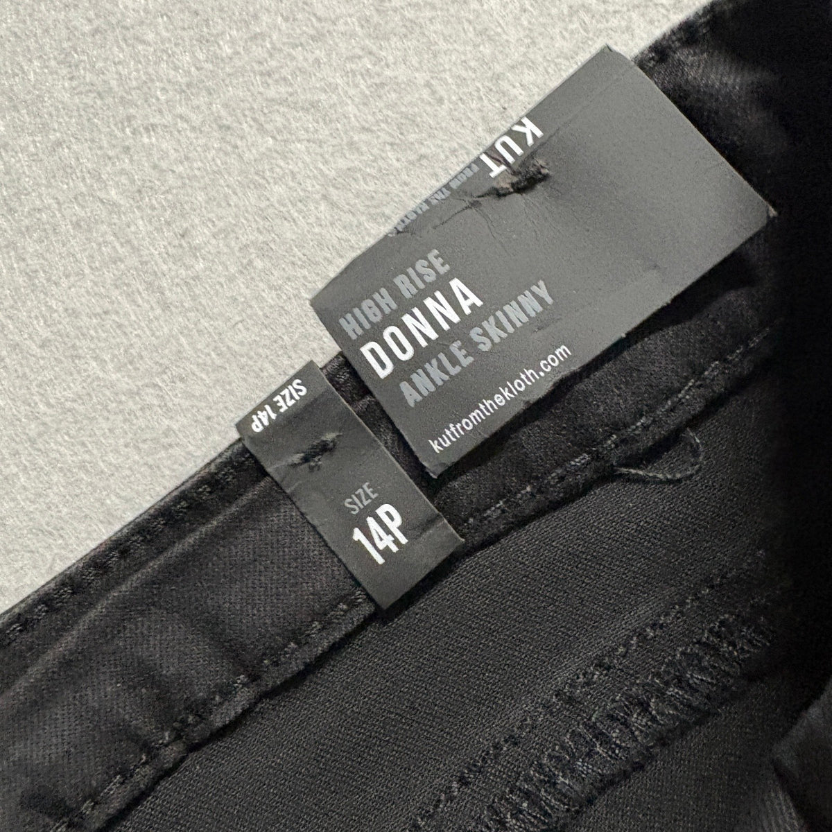 Kut From The Kloth Donna High Rise Ankle Skinny Jeans Womens 14P Black Raw Hem
