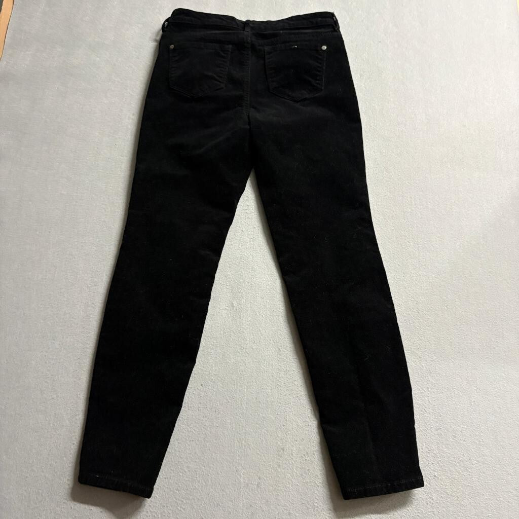 Well Worn Womens Corduroy Pants Black Skinny High Rise Stretch Size 28x28