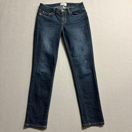 Paige Kylie Crop Jeans Womens 27 Dark Wash Stretch Denim Cropped Straight Blue
