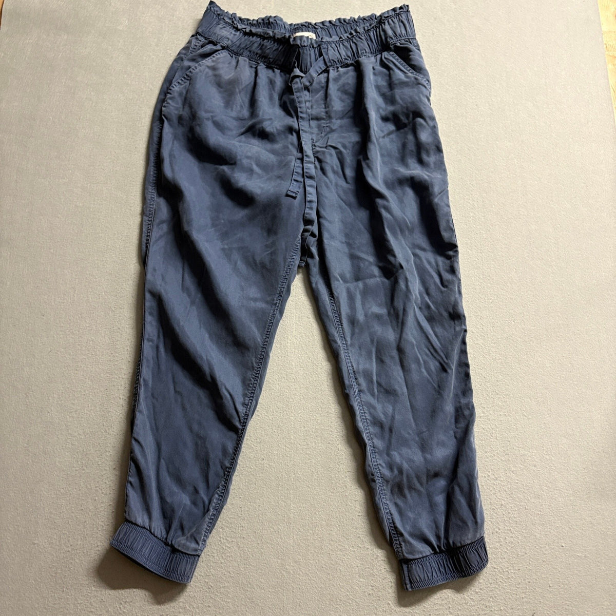 SO Womens High Rise Jogger Pants XL Blue 100% Lyocell Elastic Drawstring Waist