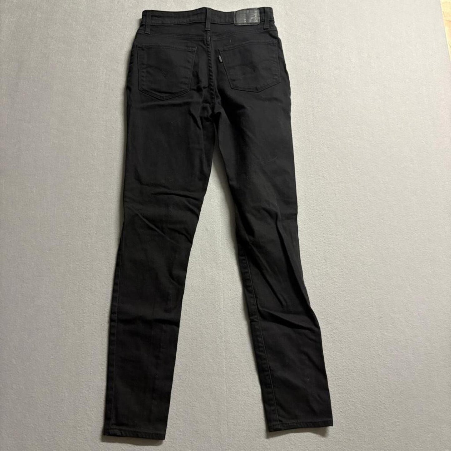 Levis 721 High Rise Skinny Jeans Womens 26x30 Black Distressed Ripped Knee Denim