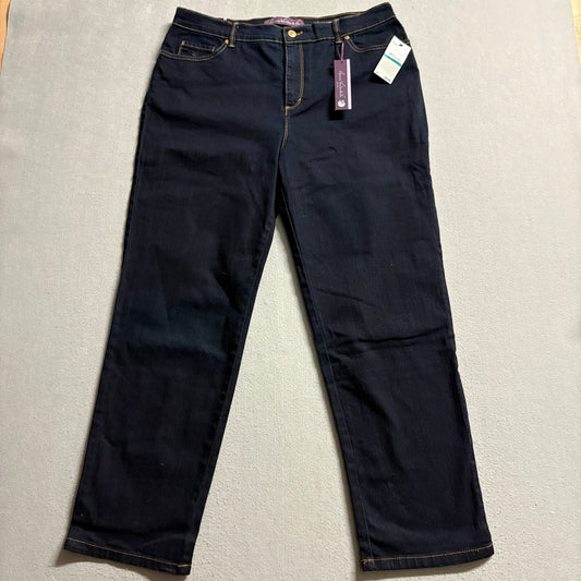 Gloria Vanderbilt Amanda Jeans Womens 16 Short New Rinse Blue Stretch Tapered