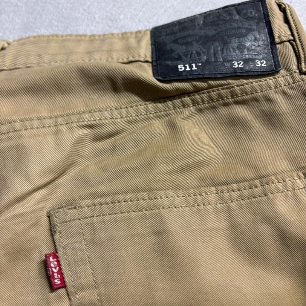 Levis 511 Slim Fit Jeans Mens 32x32 Brown Khaki Denim Pants