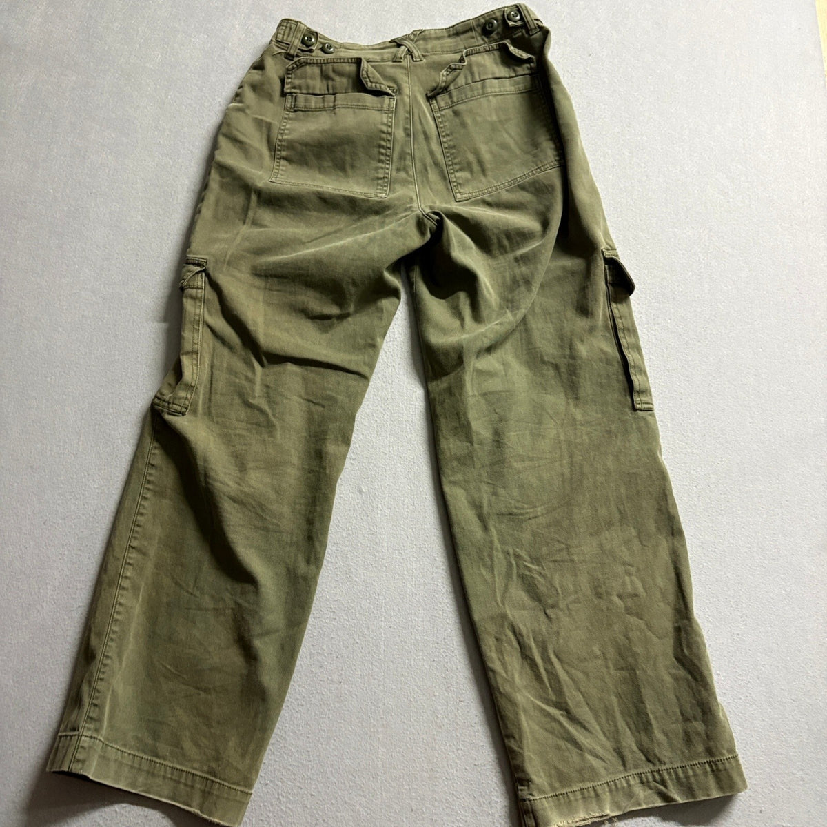 Universal Thread Womens Size 6 Olive Green Cargo Pants Wide Leg Cotton Casual