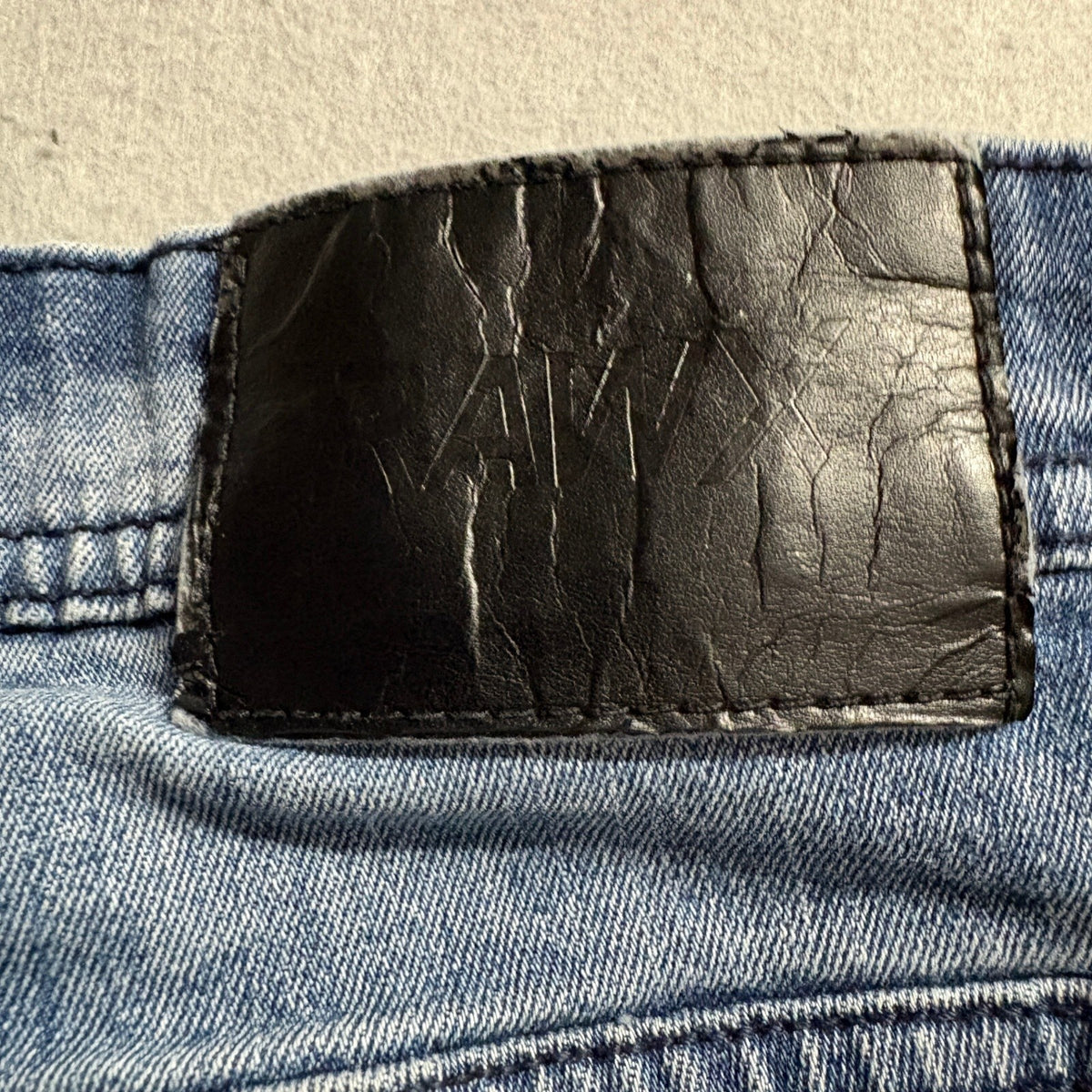 Raw X Moto Jeans Mens 30x30 Blue Denim Slim Fit Ribbed Biker Cargo Pants