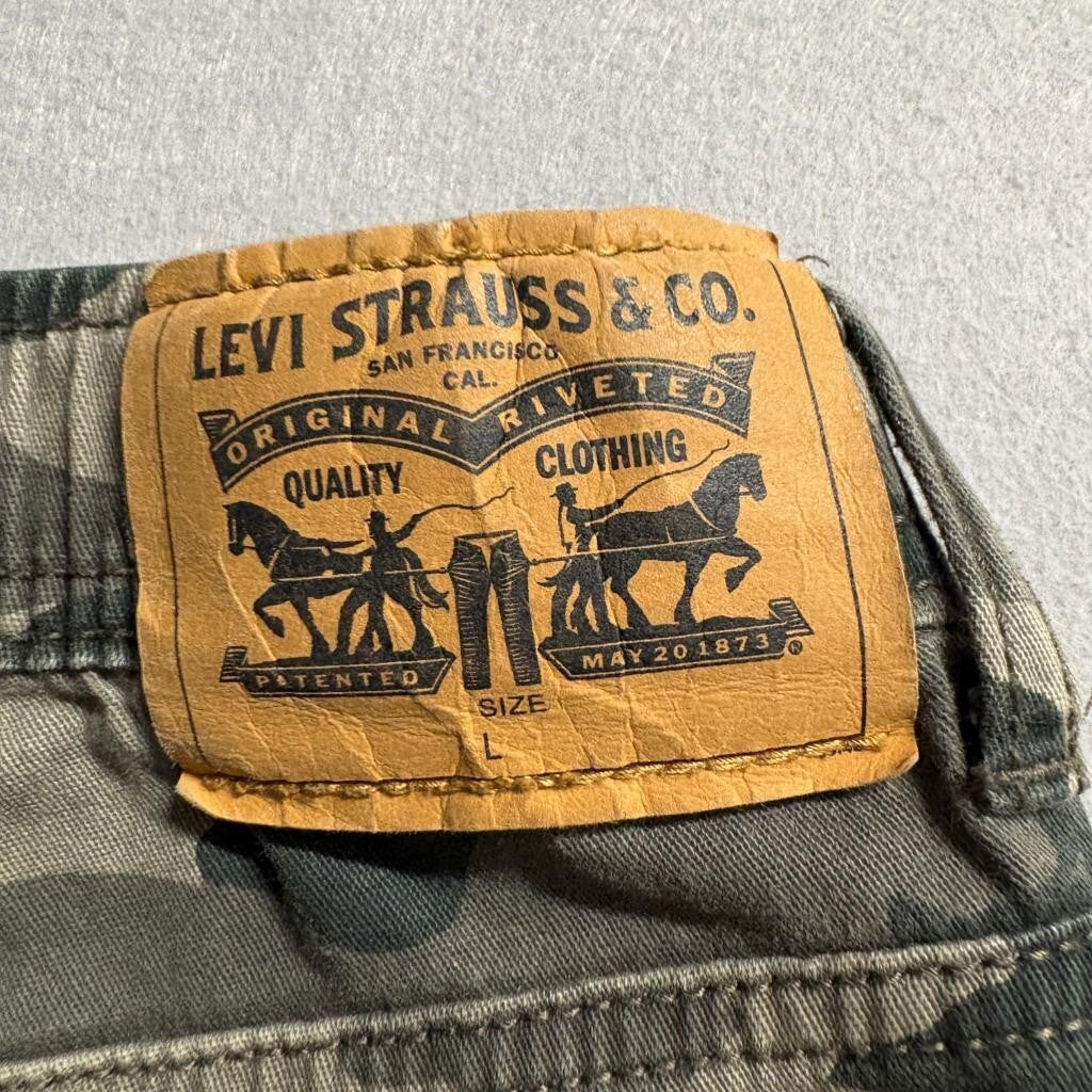 Levi's Boys Camo Jogger Pants Size L 12-13 Years Green Camouflage Stretch