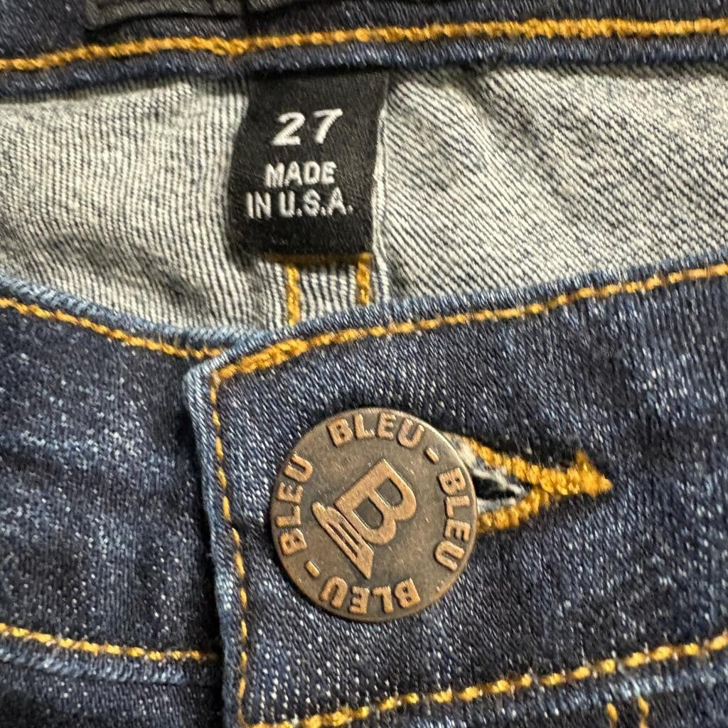 Bleu Bleu Jeans Womens 27 Skinny Dark Wash Denim Made in USA Stretch Blue
