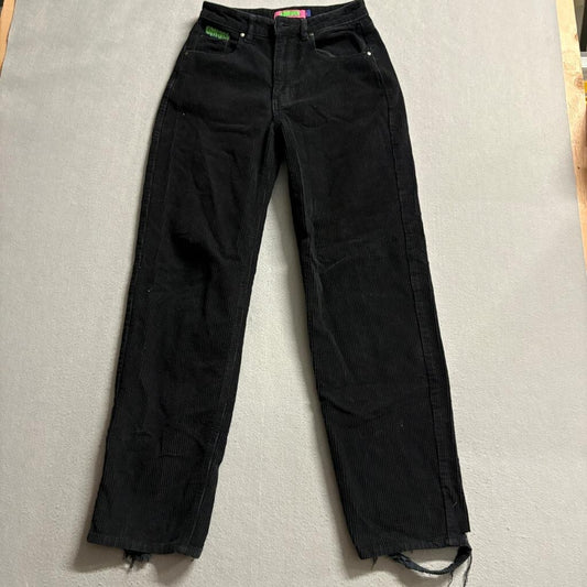 Empyre Tori Corduroy Pants Womens Size 2 Black Skate Streetwear Wide Leg