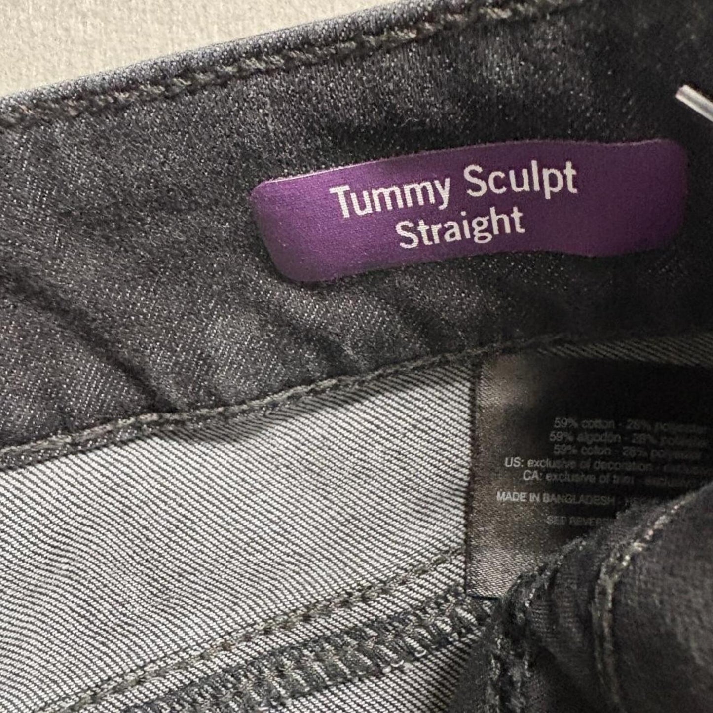 Gloria Vanderbilt Shape Effect Jeans Womens 10S Black Tummy Sculpt Straight Leg