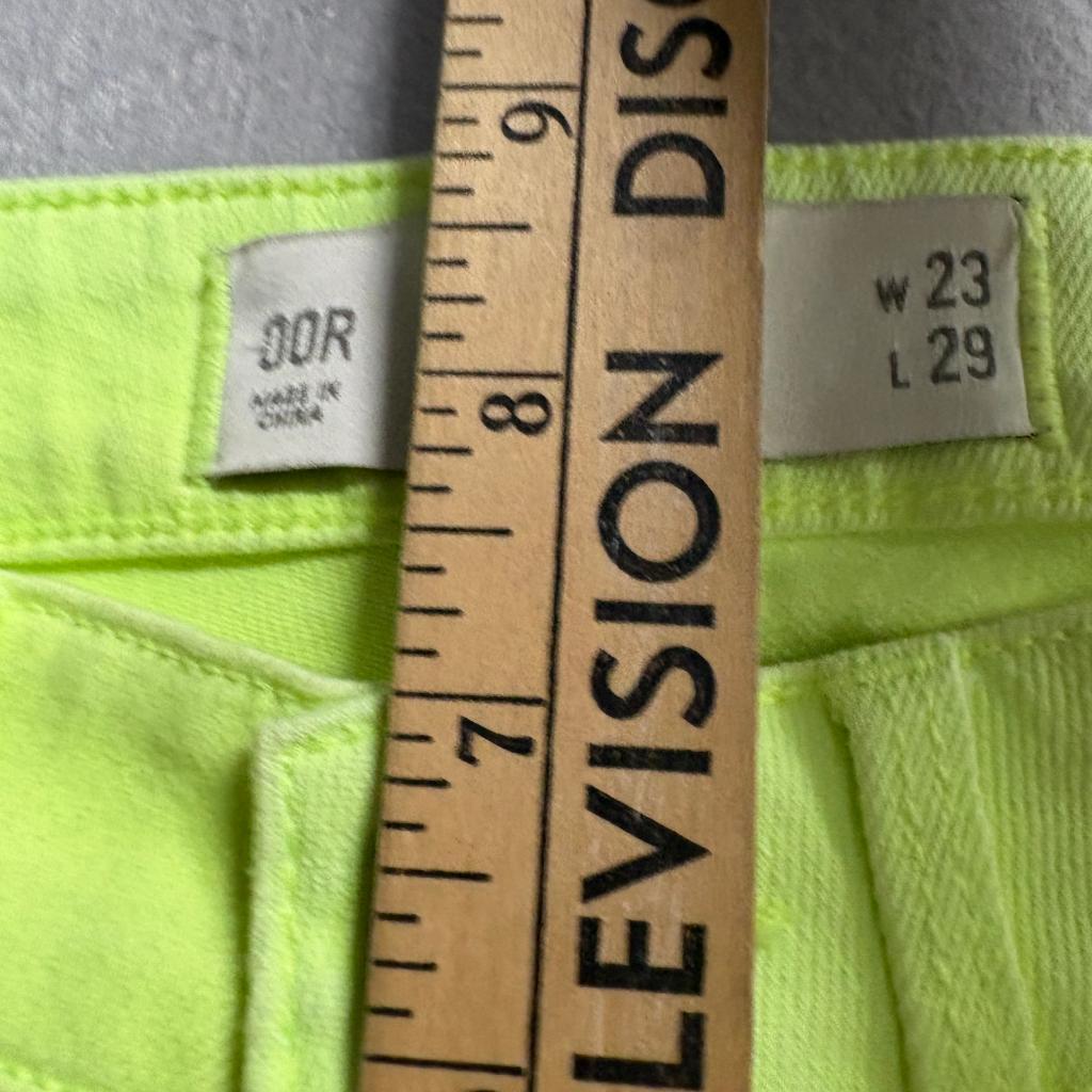 Hollister Super Skinny Jeans Womens 23x29 Neon Lime Green Stretch Denim Low Rise