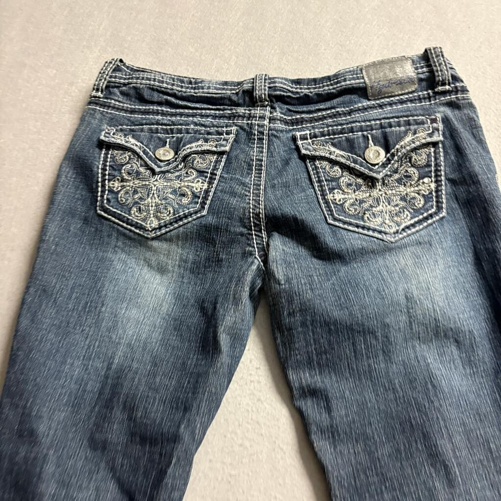 Hydraulic Bailey Super Skinny Jeans Womens Size 9/10 Distressed Thick Stitch