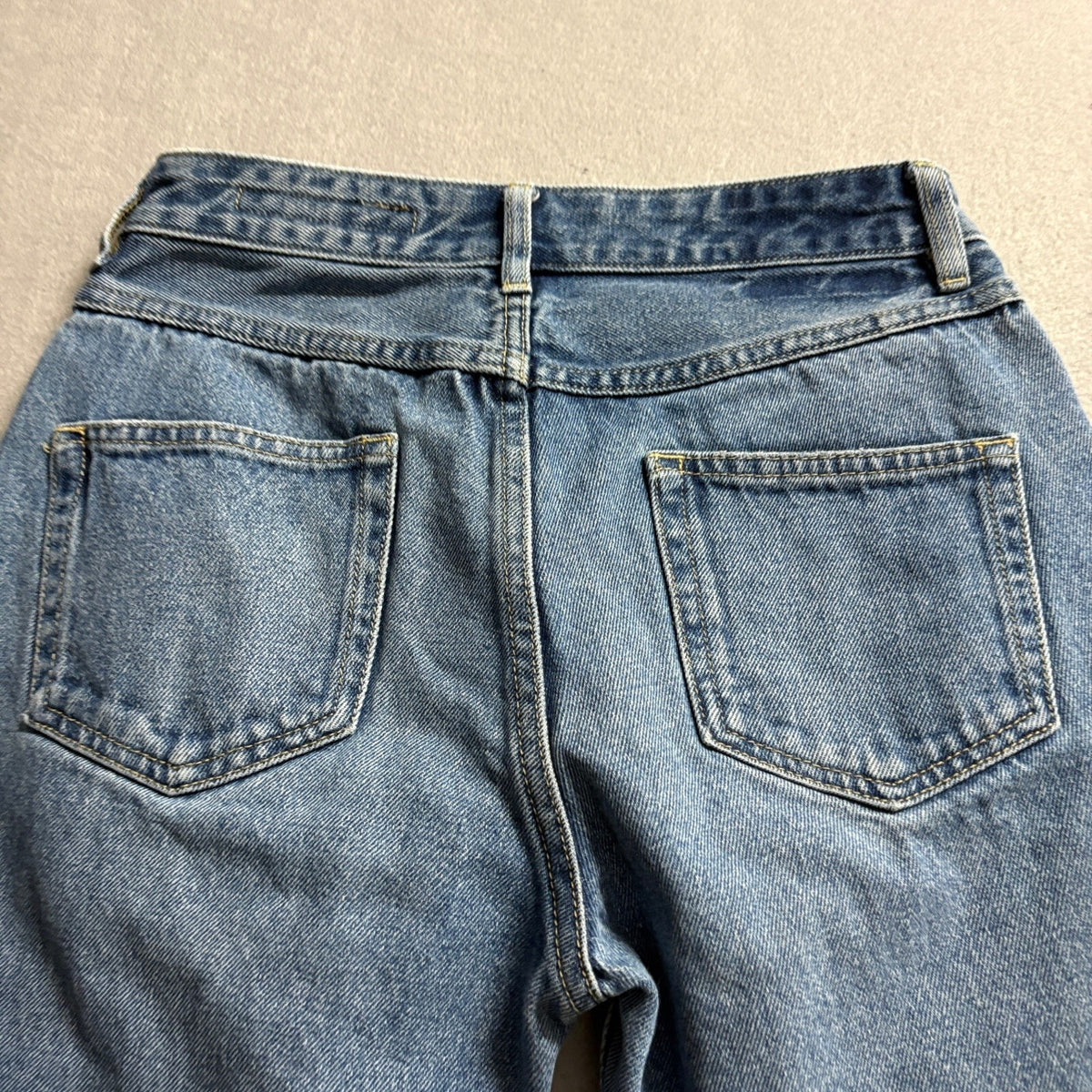 MO&Co Premium Jeans Womens 25 Blue Distressed Ripped Graphic Patch Denim