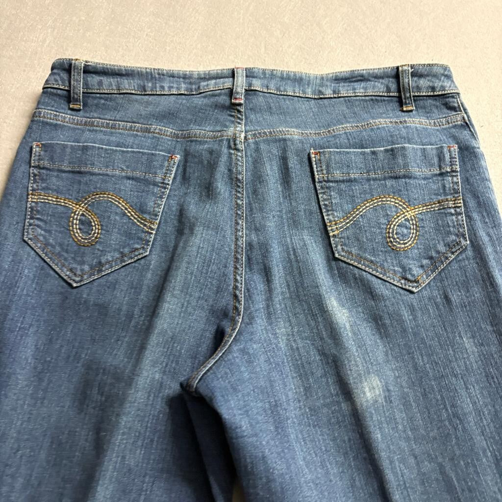 Smith's Workwear Dungarees Jeans Womens 10 Blue Denim Bootcut Stretch 32x28