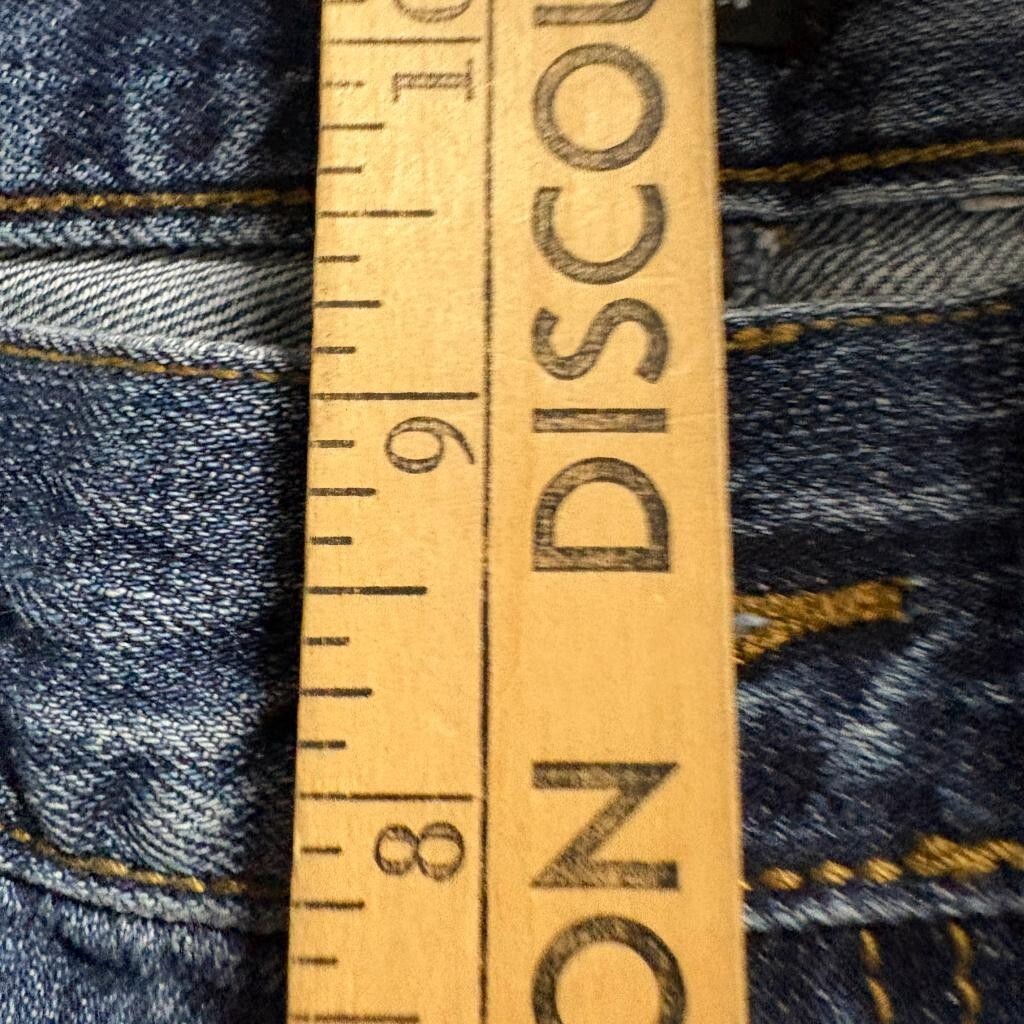 I Heart Ronson Distressed Crop Jeans Womens Size 12 Blue Denim Ripped Straight