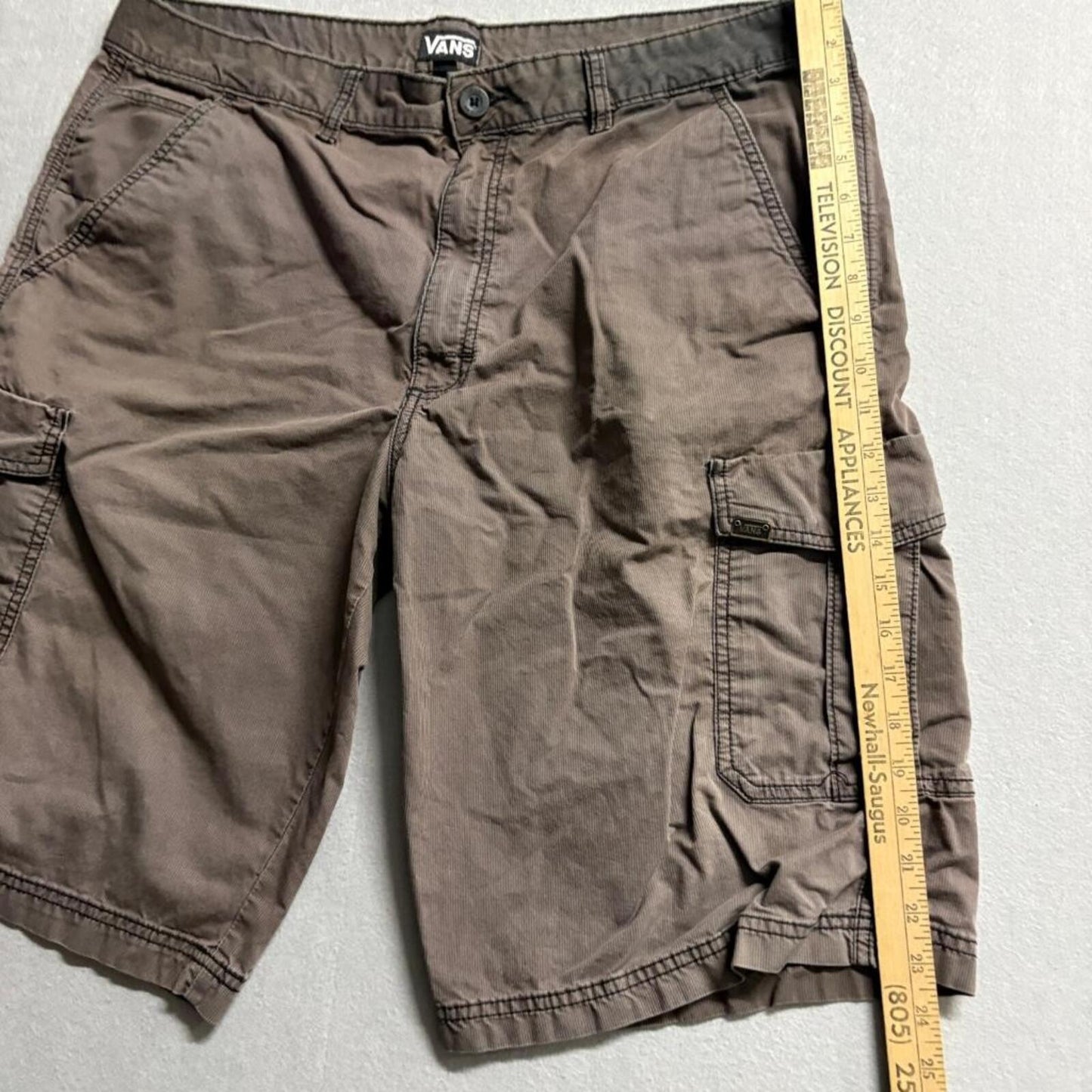 Vans Corduroy Cargo Shorts Mens 38 Brown Skateboarding Casual Pockets