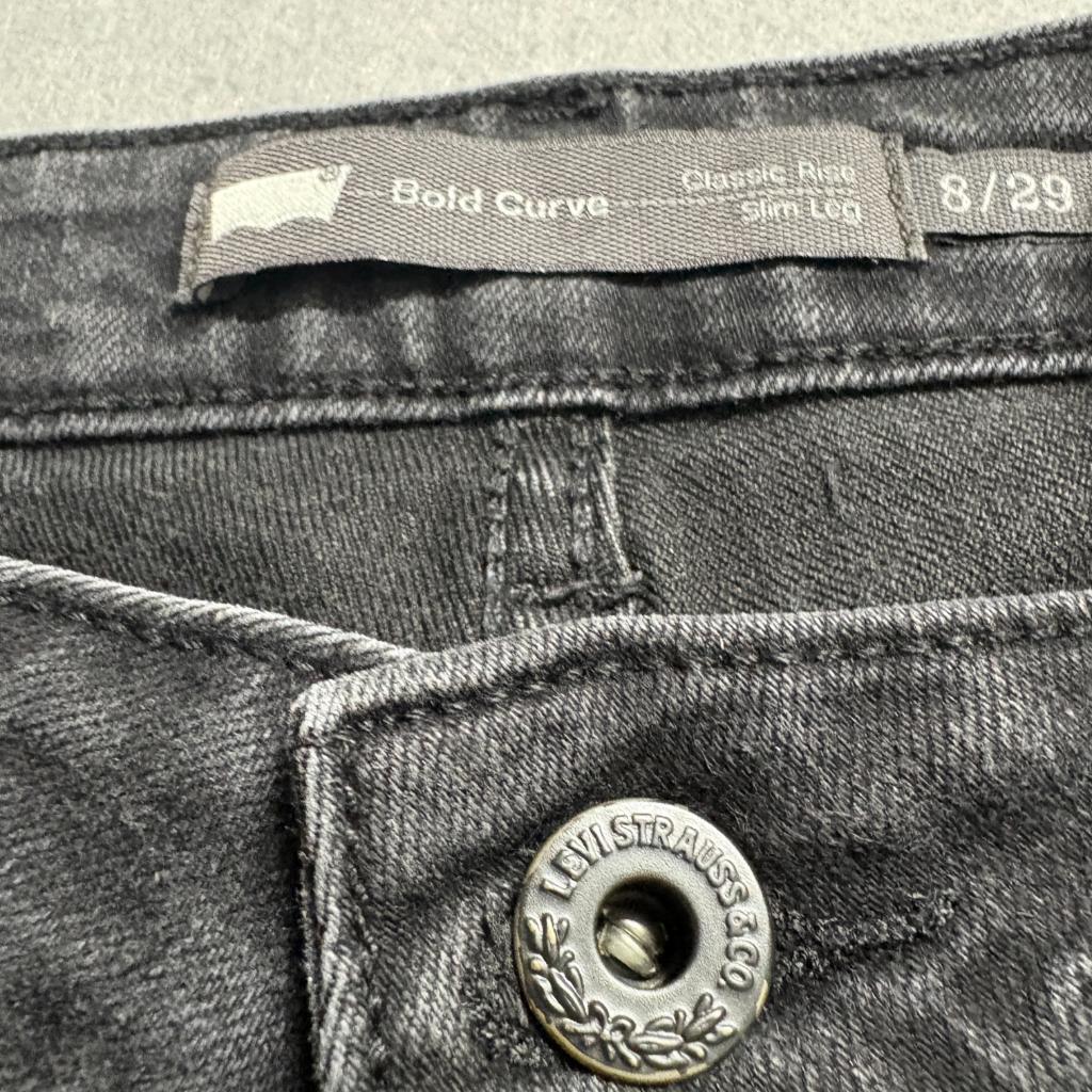 Levis Bold Curve Classic Rise Slim Leg Jeans Womens Size 8 29 Black Denim