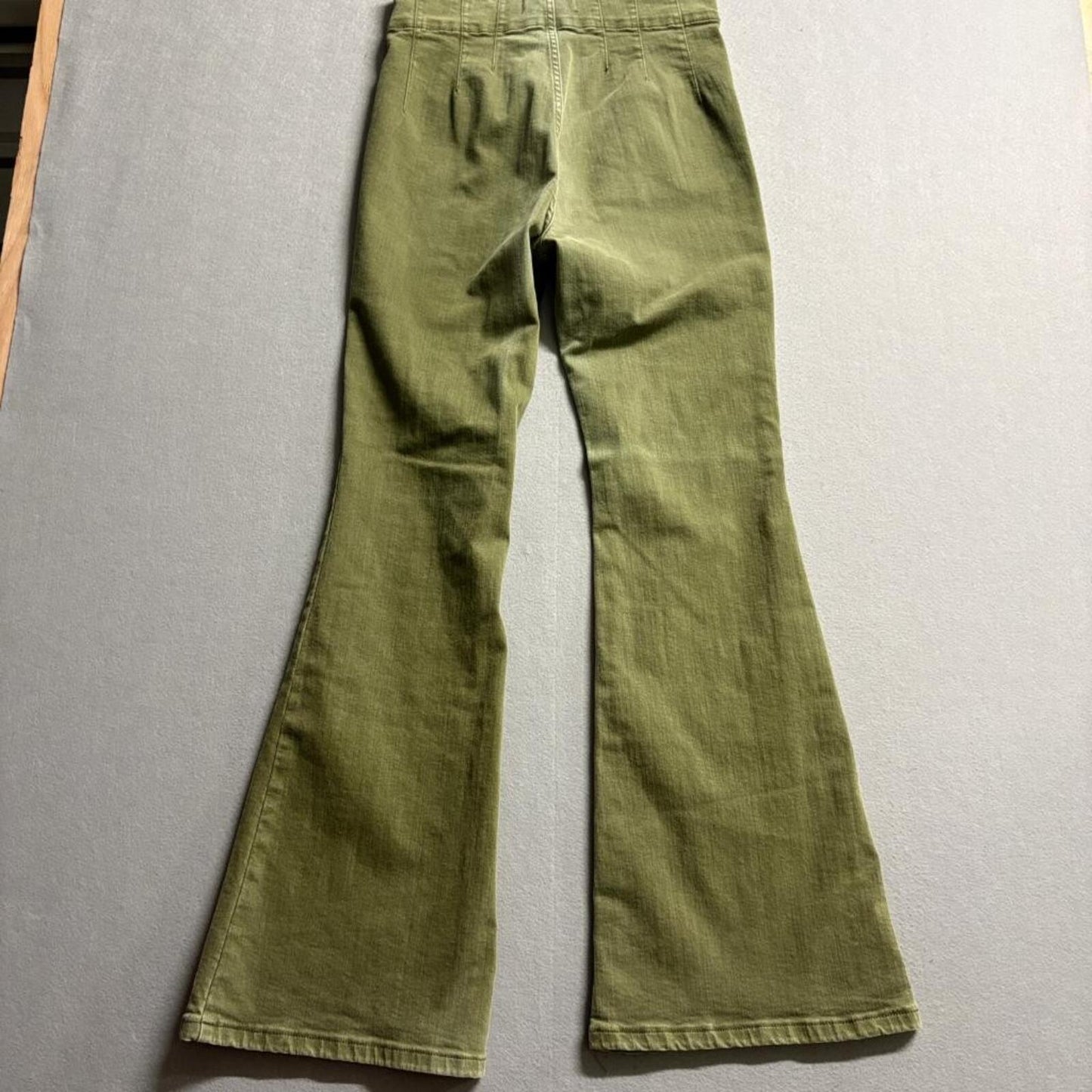We The Free People Just Float On Flare Jeans Womens 29 Olive Green High Rise