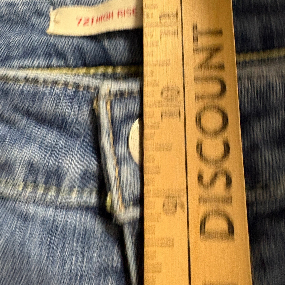 Levis Premium 721 High Rise Skinny Jeans Womens 29 Distressed Raw Hem Blue Denim