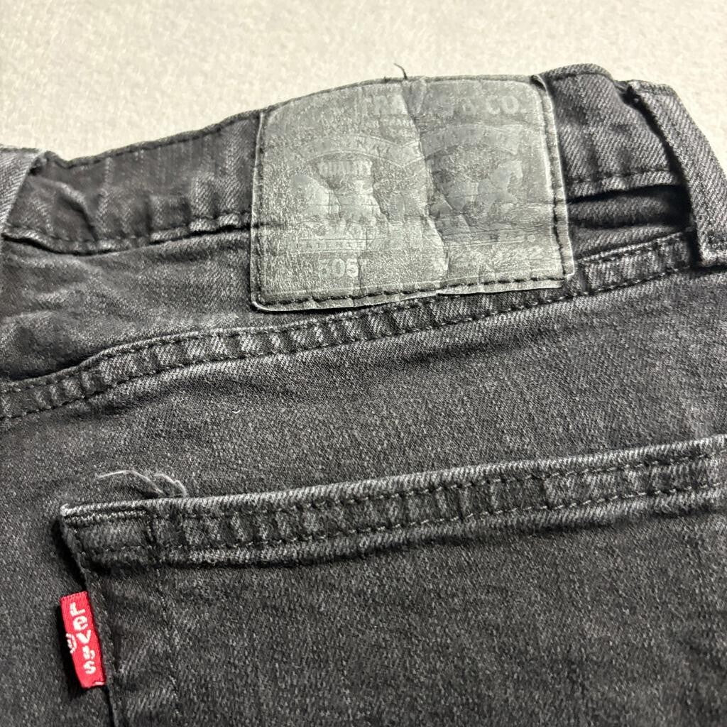 Levis 505 Regular Fit Jeans Mens 32x32 Black Denim Straight Leg Pants