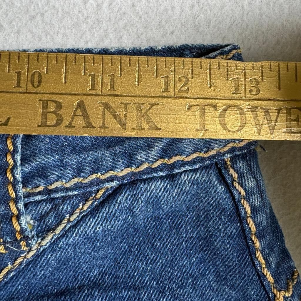 Vintage Jeanjer Jeans Womens 7/8 High Rise Western Yoke Tapered Leg Denim Blue